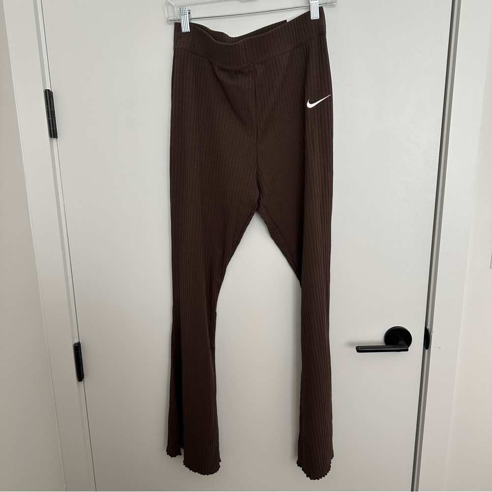 Nike Women's High-Waisted Ribbed Jersey Flared Pants